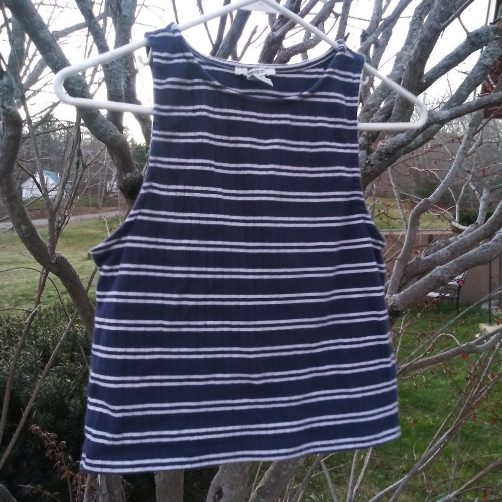Forever 21 Navy Striped Crop Top
